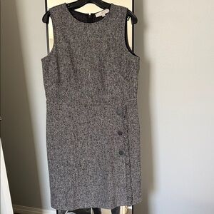 LOFT Charcoal Sleeveless Midi Dress